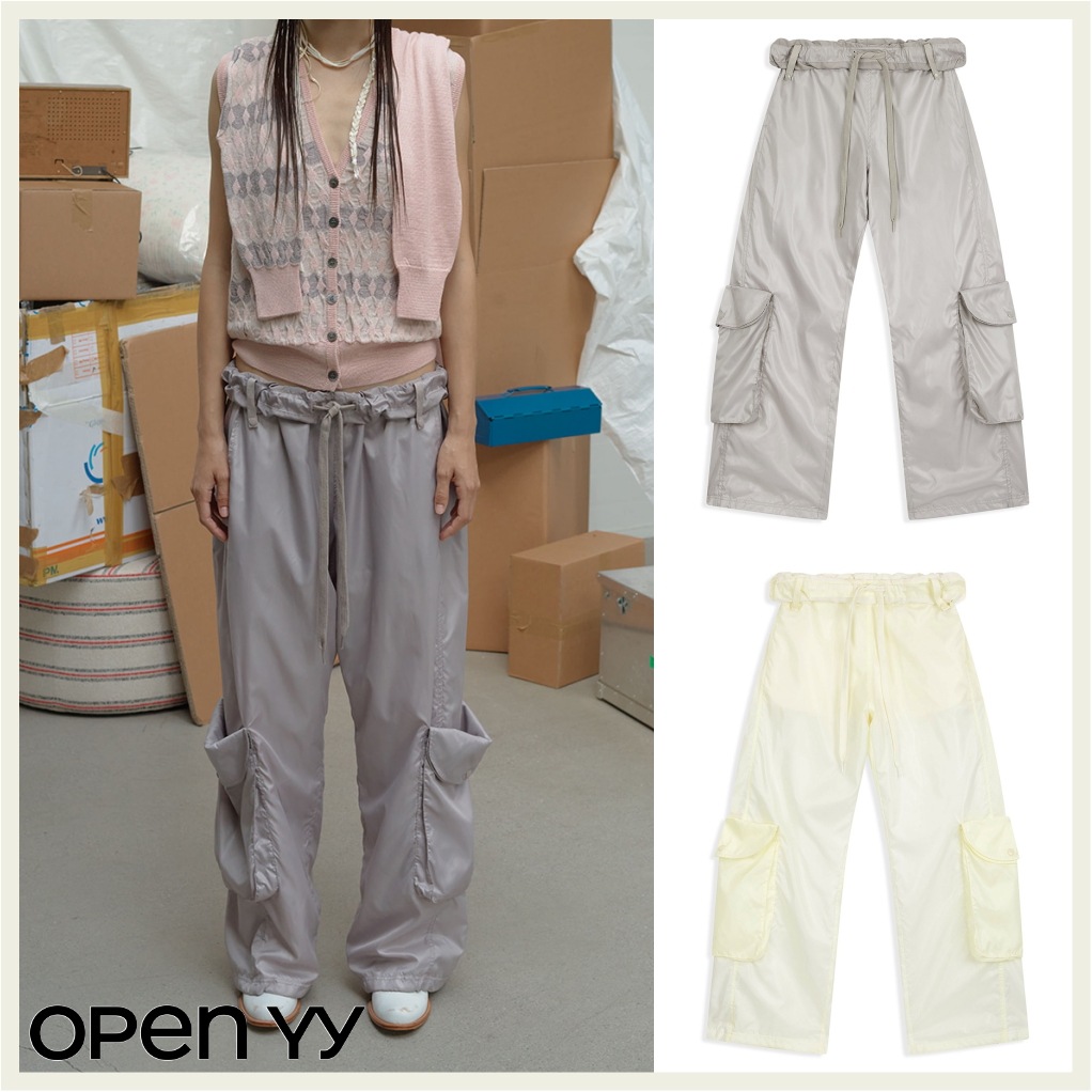 ROLLED WAIST CARGO WIND PANTS