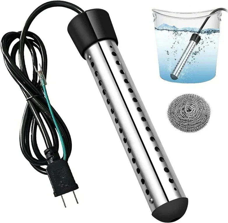 投げ込みヒーター 電気給湯器 1500W携帯電気湯沸かしヒーター 110V浸水型ヒーターお風呂追焚き 温度制御 湯沸かしポータブル給湯器 浸漬加熱ヒーター棒 風呂 バケツヒーター