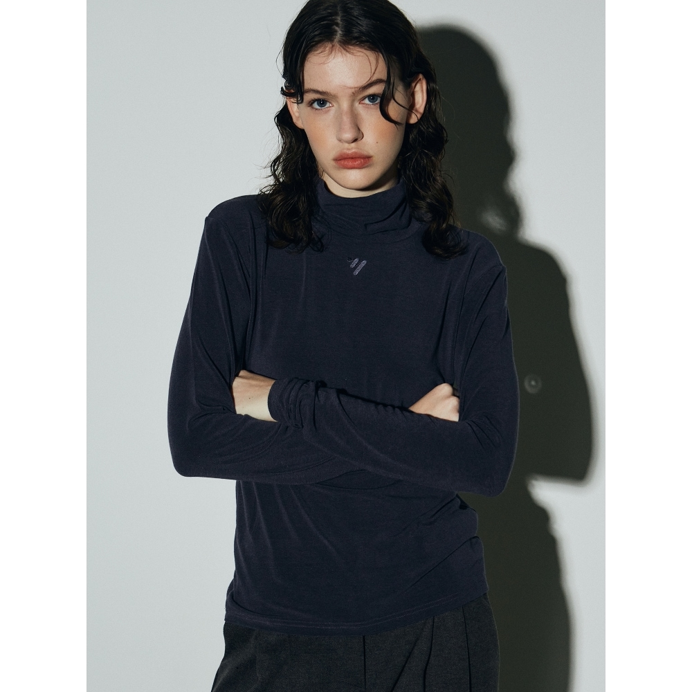 ニック&ニコールソフト NN タートルネックトップ_インディパープル