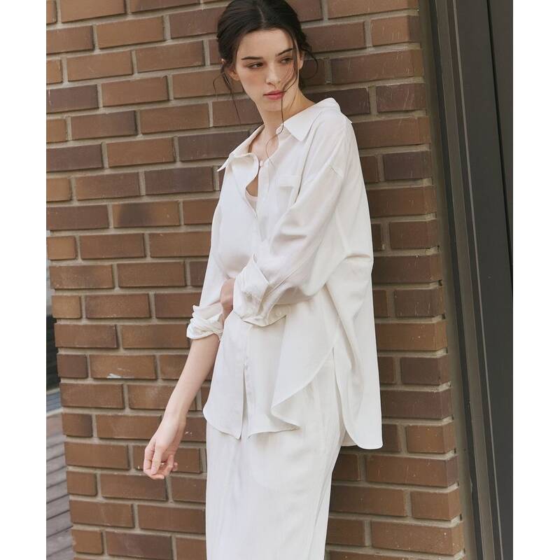 ドローフィット ウィメン DRAWFIT WOMEN リネン レースアップ ポケットシャツ [WHITE] DFWMSH6212WH 372972