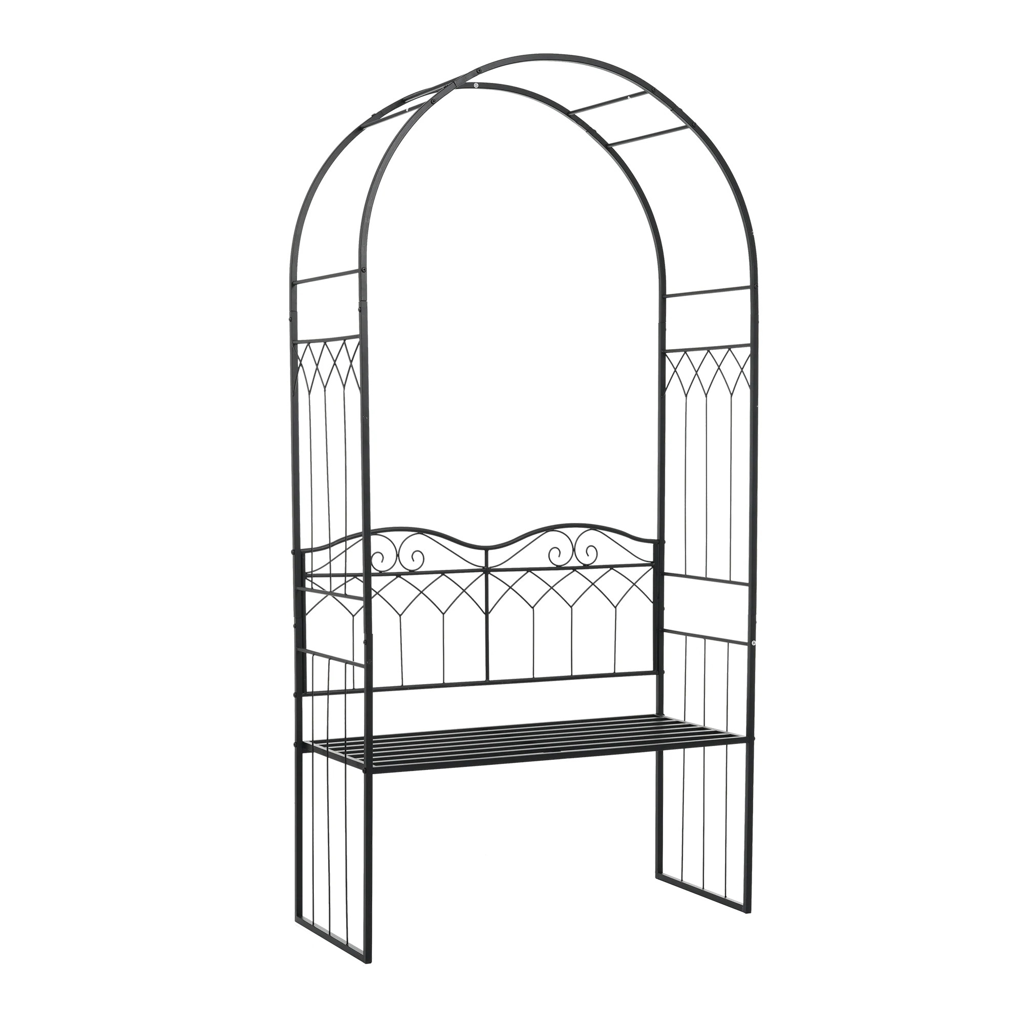 1901ガーデンベンチ 2人掛け ガーデンアーチ ローズアーチ 園芸 ガーデニング用品 ガーデン ファニチャー スチール 鉄製 薔薇アーチ 外 園芸用品 アーチ ガーデニング 花立て 庭園 おしゃれ