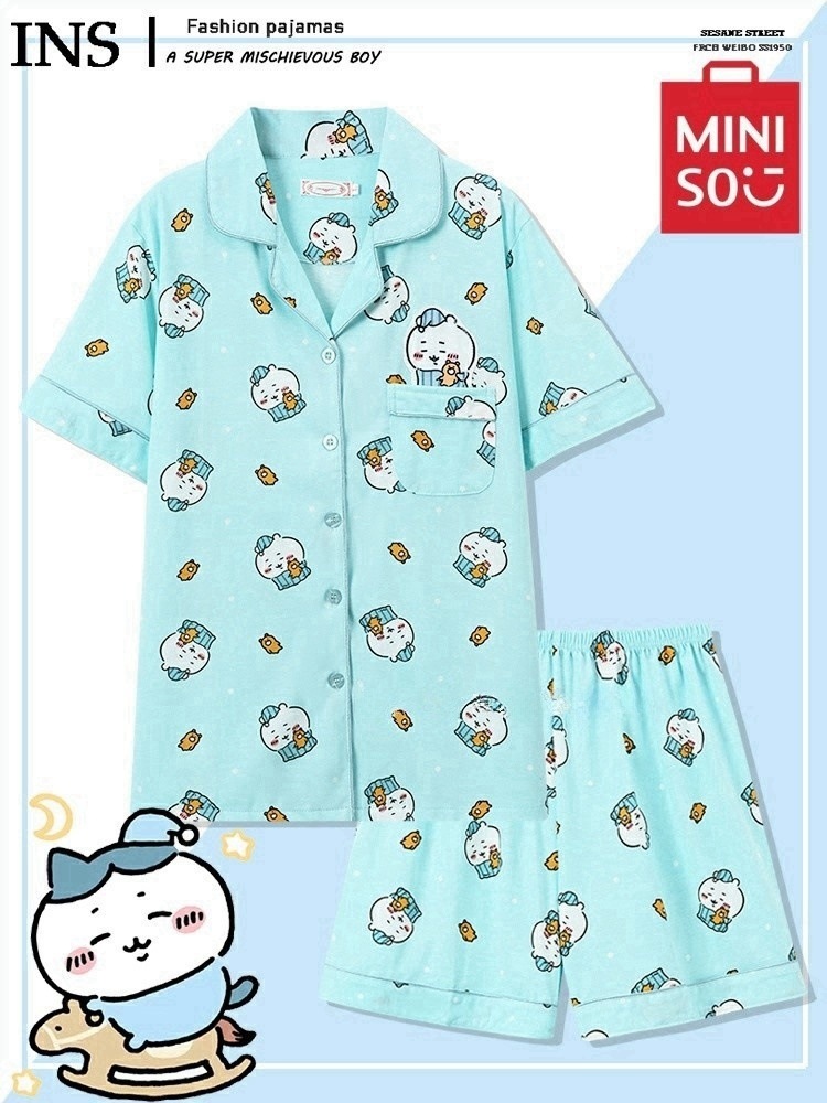 ちいかわ ハチワレ 在庫あり迅速発送！Chikawaレディース半袖コットンパジャマセット