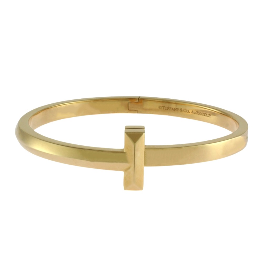 ティファニー Tワン バングル 18金 K18イエローゴールド TIFFANY&Co. 中古 美品