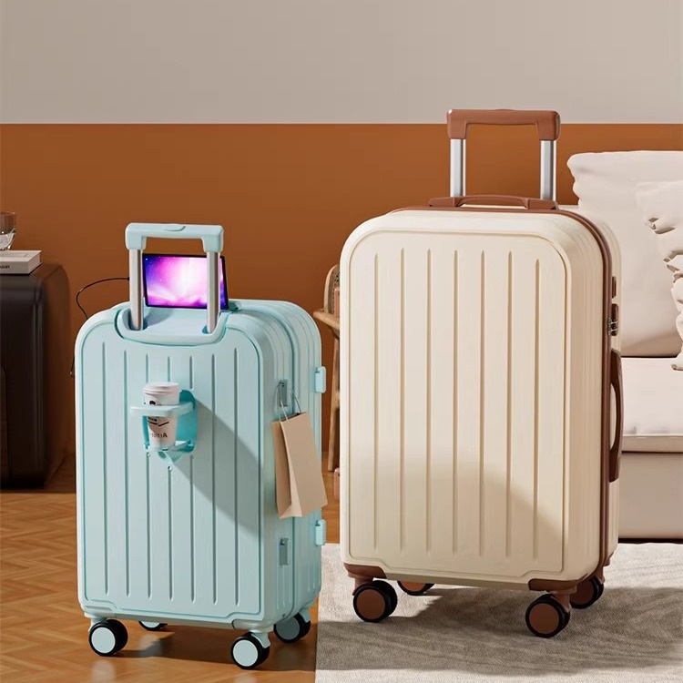 女性用荷物用トロリーケース学生用充電式パスワードボックス高価値トラベルケース男性用多機能20インチ搭乗ケース