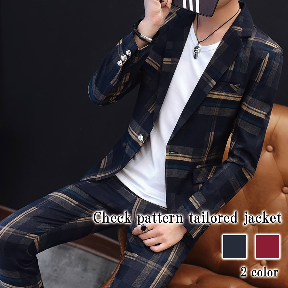 テーラードジャケット メンズ チェック柄テーラードジャケット 厚手 Tシャツ 中綿 大きい チェック テーラード 30代 冬 秋 カジュアル スーツ コーデュロイ セール ブレザー 40代 アウター