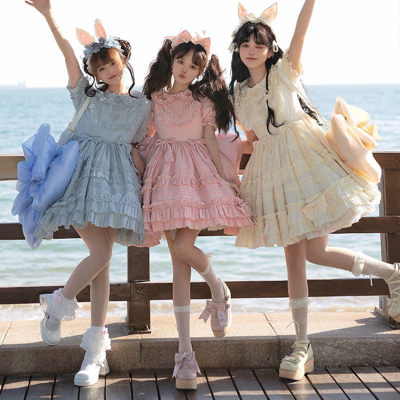 ロリータ jskキャミソールスカート アイスクリーム 可愛い ロリータ 二次元 ワンピース 洋装 半袖 op日常 ケーキスカート 花嫁 茶会 6,533円