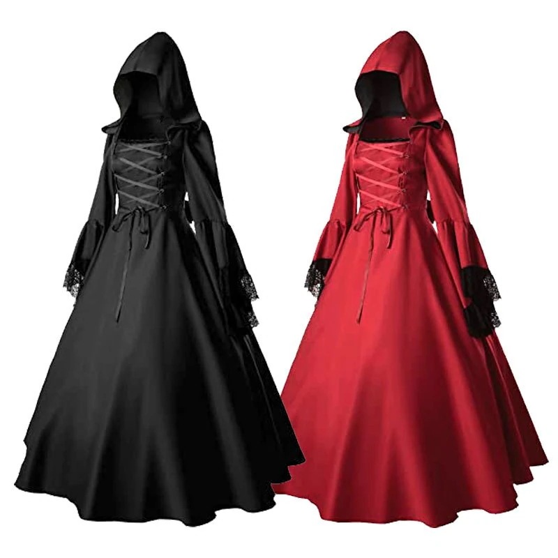プラスサイズのゴシックマキシルネッサンスドレスcos服万圣节舞会コスプレ服装