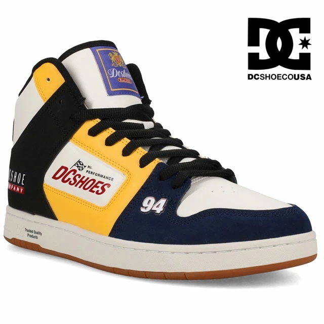 ディーシーシューズ ハイカット スニーカー メンズ マンテカ 4 HI SE レディース カジュアルシューズ DM251002 060 ブラック/イエロー/ガム ロゴ 靴 ev