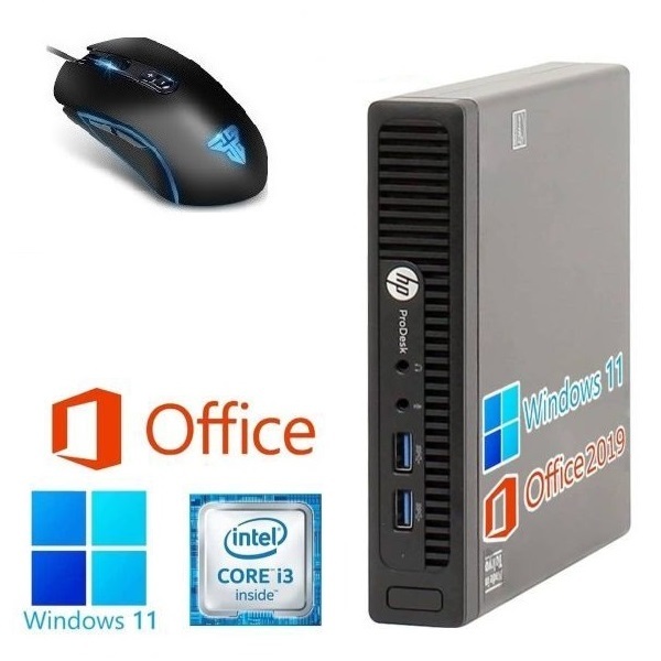 【サポート付き】HP 400G2 SSD:128GB 大容量メモリー:8GB Office2019 超省スペース コンパクト & 最新版 ゲーミングマウス X9 USB有線
