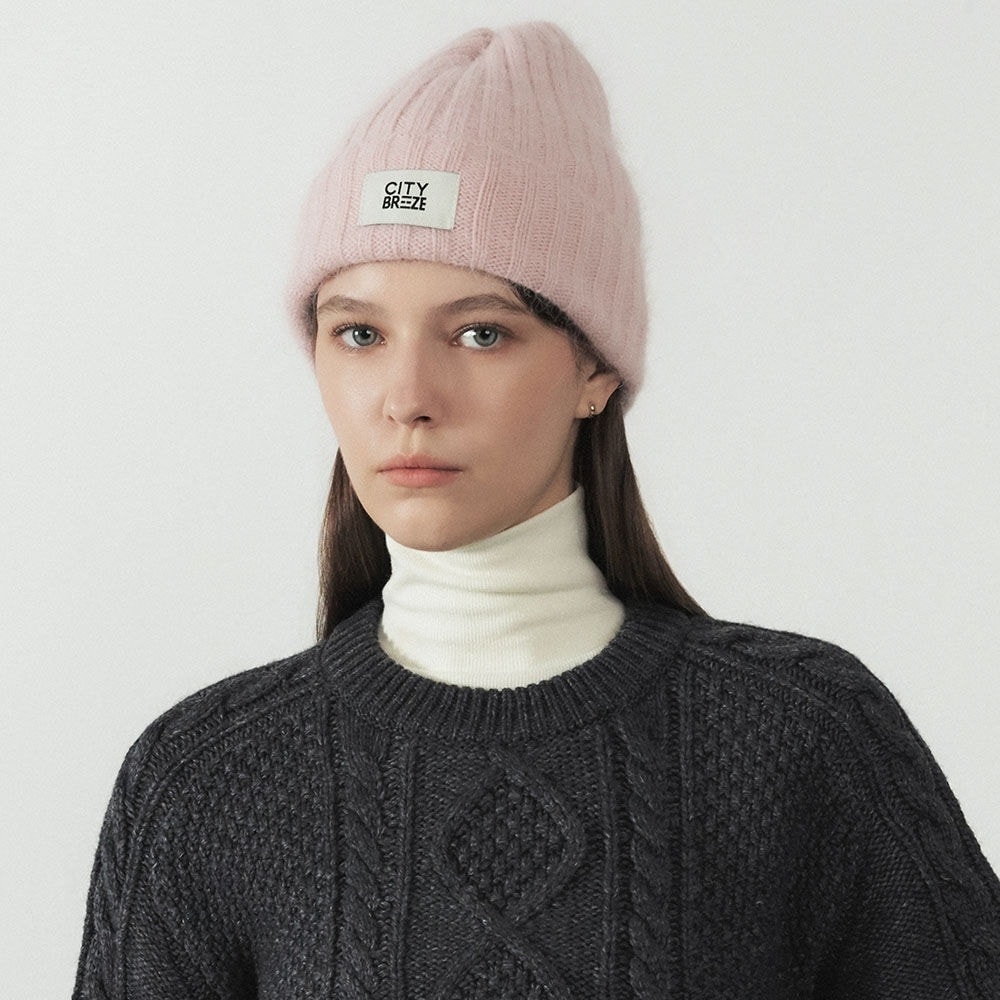 シティブリーズアンゴラニットビーニー_ピンク