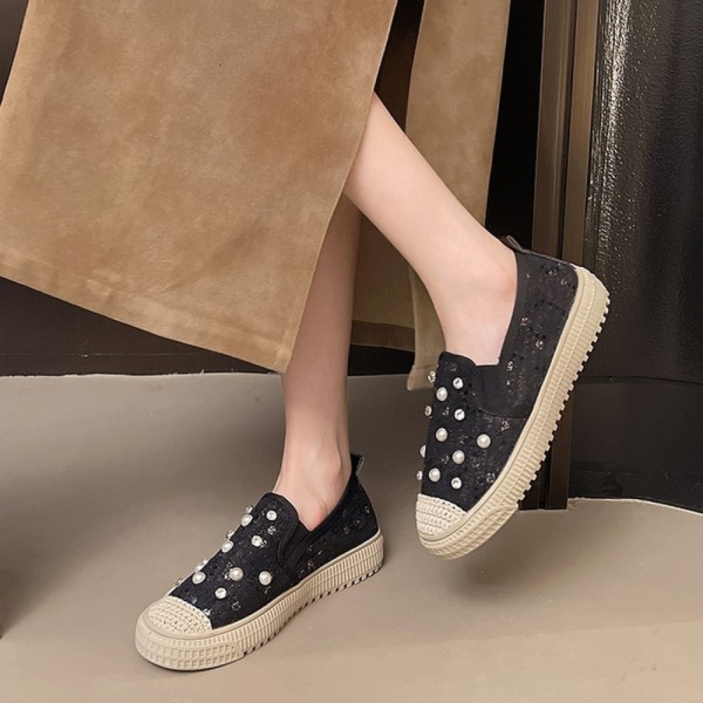 [Ninas Paris] パールエンブロイダリースパンコールコンビスニーカー 5,202円