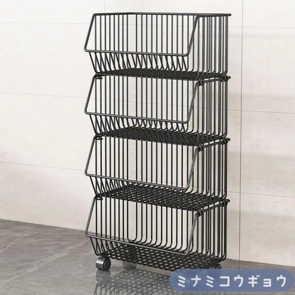 棚 キャスター付き スチール 【新品現品】キッチンワゴン 収納ラック 3段 小物 おしゃれ 収納 収納 ラック バスケット ワゴン メッシュ すき間 マルチワゴン 5,511円