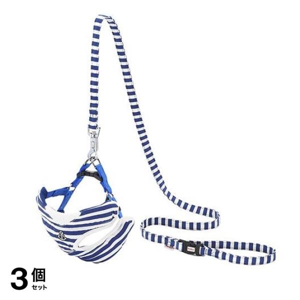 ワンワンカジュアル マリンベストハーネス&リード S 小型犬用 ブルー 1組入 (W55871) 3個セット