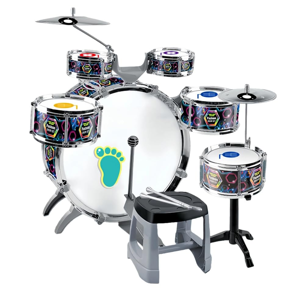 子供用ドラムセット スターターおもちゃ 早期教育音楽おもちゃ 知育玩具ロック楽器 幼児リトミック多機能耐久性があり子ども用ジャズドラム 安全設計 お子様へのプレゼントに最適です (ブラック)