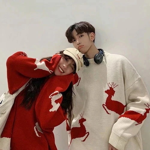 祝日おめでとうセータークリスマス衣装レディースメンズペアルックカップルお揃いユニセックスニット長袖トップス防寒暖かい学園祭仮装可愛い大きいサイズレディ