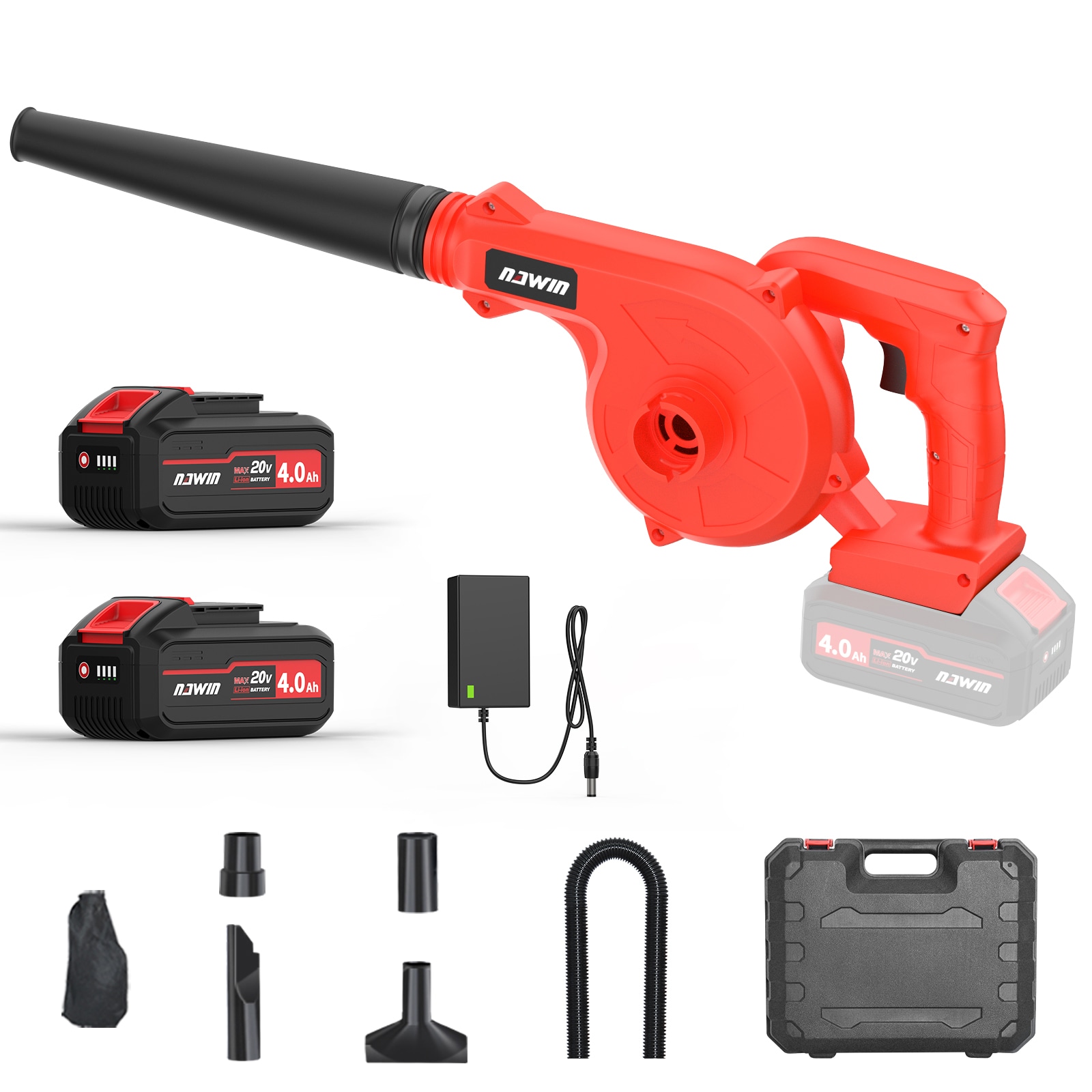 ブロワー 20V 充電式ブロワ バッテリー2個付 コードレス 無段階風量変速 送風機集塵機 落ち葉払い 水滴飛ばし 豊富な付属品