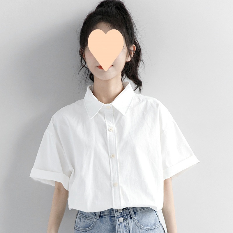 【1つ買うと10つ無料】汎用性の高いルーズ塩スタイルのシャツを着た女性のための夏の短袖の白いシャツ 31,052円