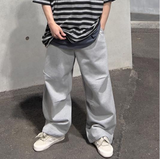 チュリ合皮アンバランスピンタックバンディングパンツ