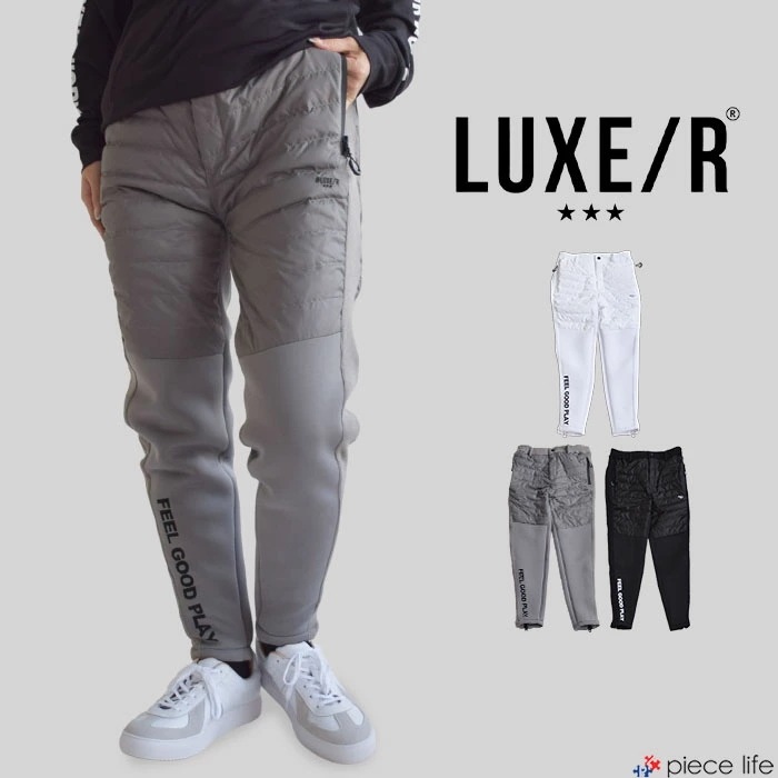 【2025秋冬新作】LUXE/R ラグジュ ゴルフ パンツ ボトムス スポンジボンディング ロングパンツ ストレッチ フリース ダウン フェザー 生地 切り替え　46129