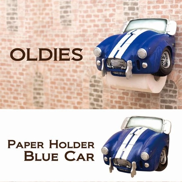 トイレ用ペーパーホルダー トイレ用品 キッチン 日用品 文具 オールディーズ BLUE CAR 斬新