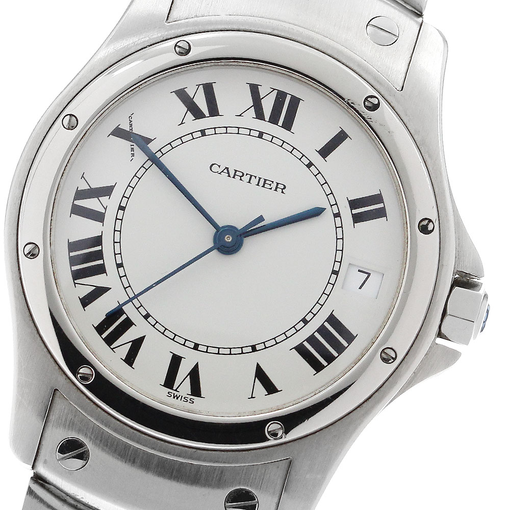 カルティエ CARTIER W20026K1 サントスクーガー LM デイト 自動巻き メンズ _902711【中古】