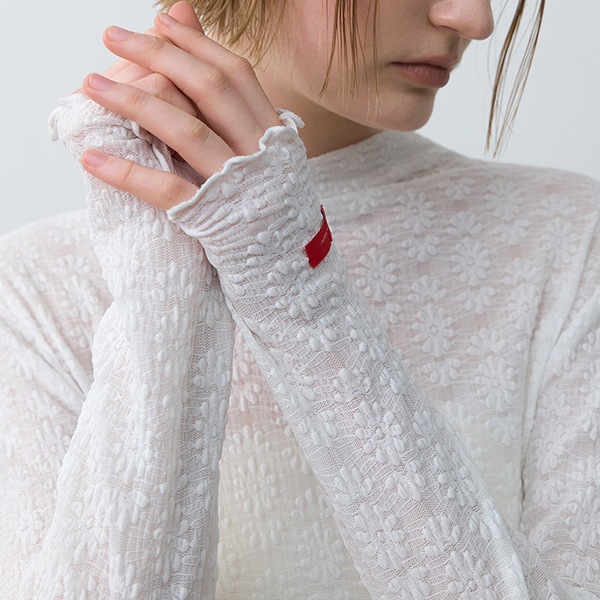 (T-6989)FLOWER LACE JERSEY TEE 6,900円