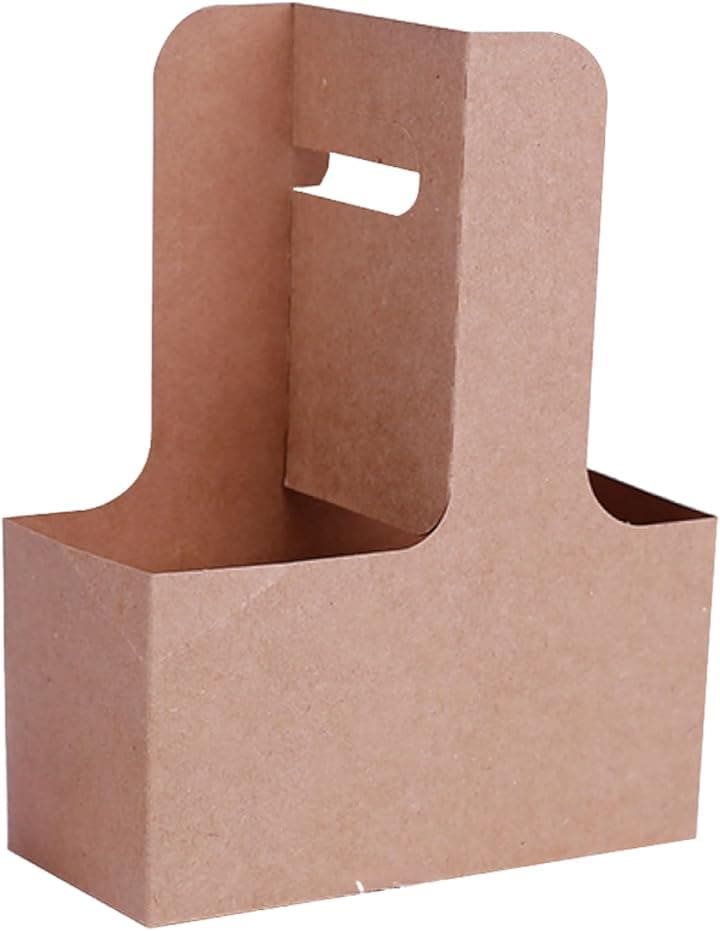 ドリンクキャリア 使い捨て 紙コップホルダー テイクアウト a672(クラフト, 100個)