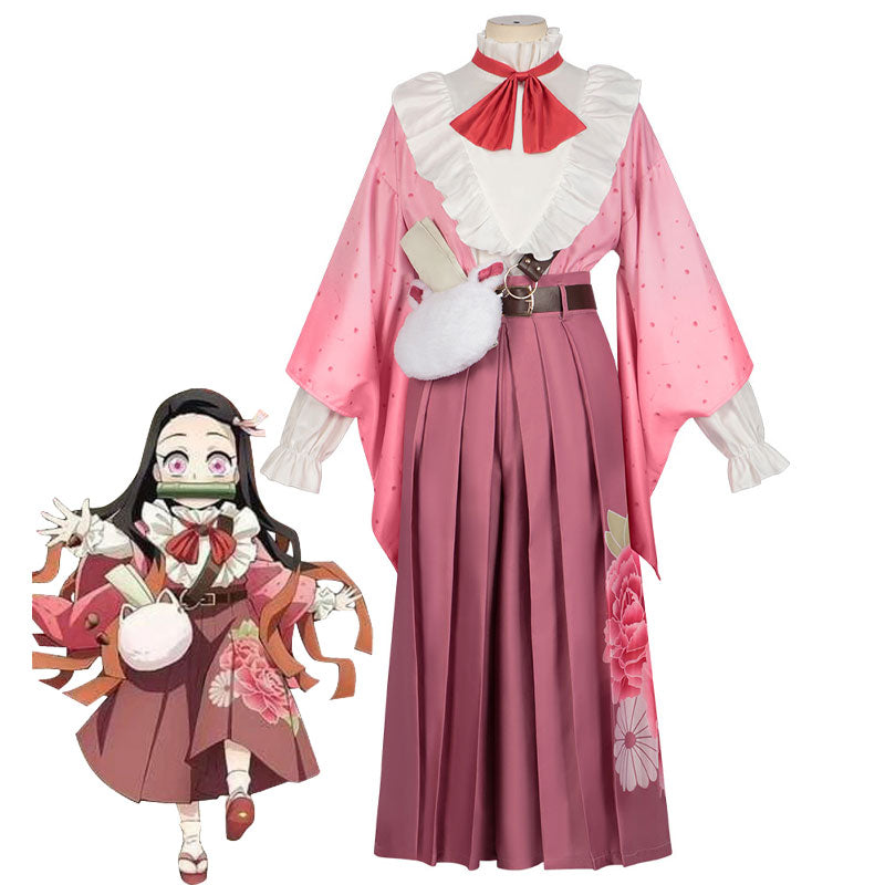 鬼滅の刃竈門 禰豆子 コスプレ衣装 着物 仮装 変装 ヘッドカバー コスプレ ゲーム イベント パーティ