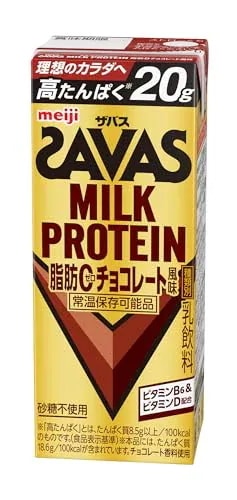 【ケース販売】明治 ザバス(SAVAS) ミルクプロテイン 脂肪ゼロ チョコレート風味 200ml×24本 高たんぱく ビタミン配合 国内自社工場製造