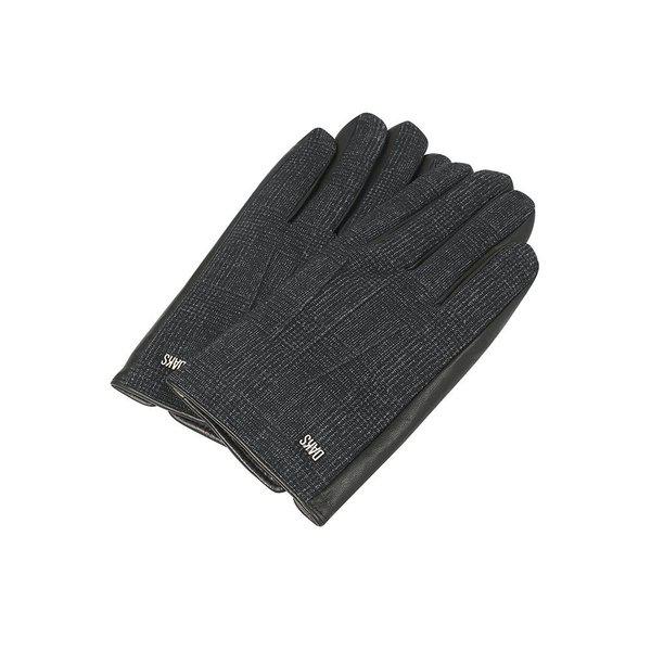 男性グレンチェックラムスキンコンビグローブDLW1ACGV104K1