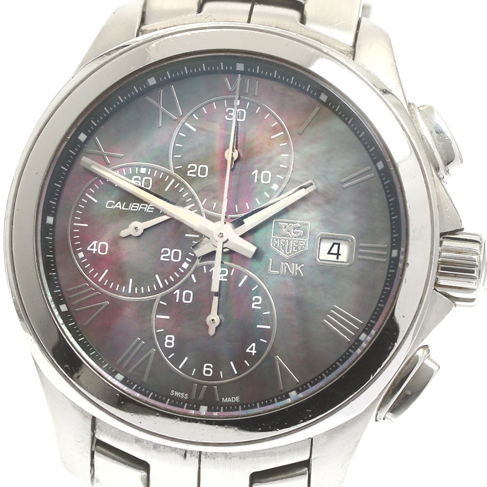 タグホイヤー TAG HEUER CAT2014 リンク ブラックシェルダイアル 日本限定350本 クロノグラフ 自動巻き メンズ _872979【中古】