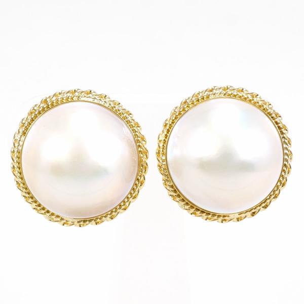 K18 18金 YG イエローゴールド イヤリング マベパール 総重量約9.2g ジュエリー 中古