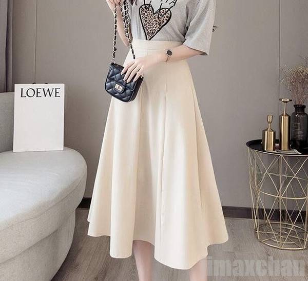 ロングスカート　無地　ゆるい　体型カバー　Aライン　冬　レディース　ハイウェスト　カジュアル　着まわし　シンプル　人気