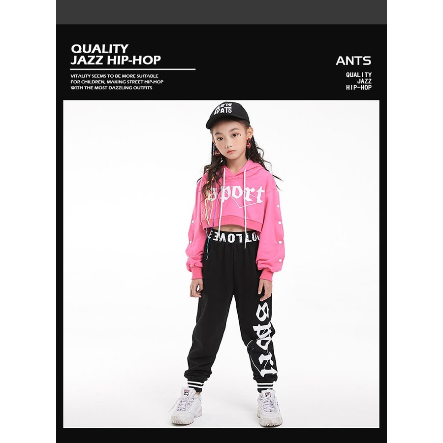 キッズダンス ダンス衣装 セットアップ ヘソ出し 女の子供パーカー 長袖 フード付き ガールズ ジャッズ 韓国風 ヒップホップ ストリート 演出服 5,504円