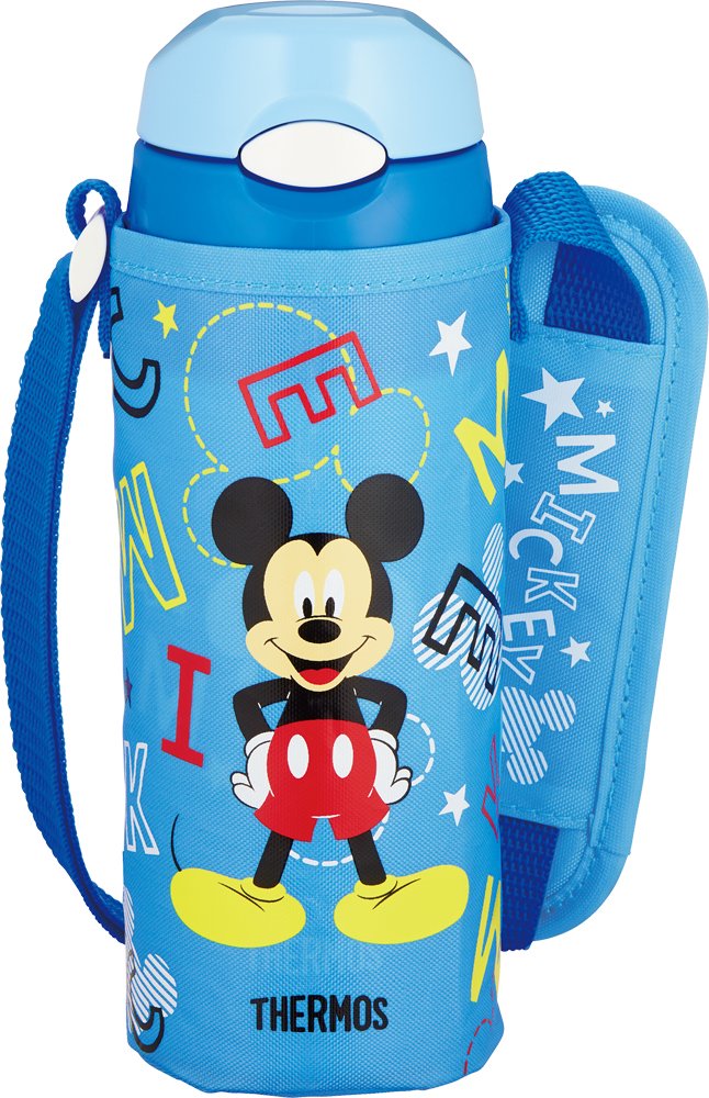 サーモス 真空断熱ストローボトル 【ワンタッチ】 400ml ミッキー ブルースター FHL-401FDS BLS