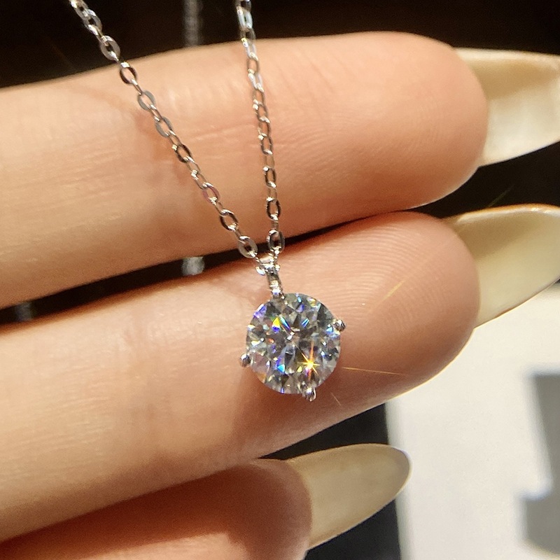 モアッサナイトペンダント 女性用 スパークル ネックレス s925 シルバー ウェディングネックレス プロミスネックレス エタニティネックレス 母の日 バレンタインデー ラグジュアリー レディース