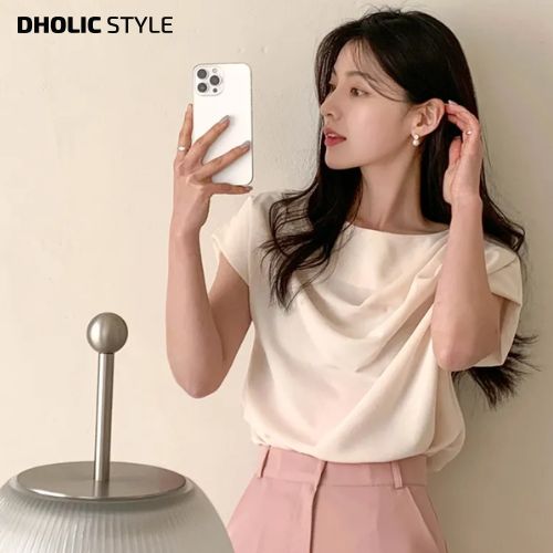 [メガ割りSALE]シャーリング半袖ブラウス・p652970