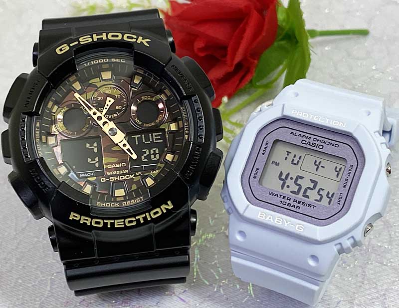 恋人たちのGショック ペアウオッチ G-SHOCK BABY-G ペア腕時計 カシオ 2本セット GA-100CF-1A9JFBGD-565SC-2JF 電池式 アナデジ お揃い クリス