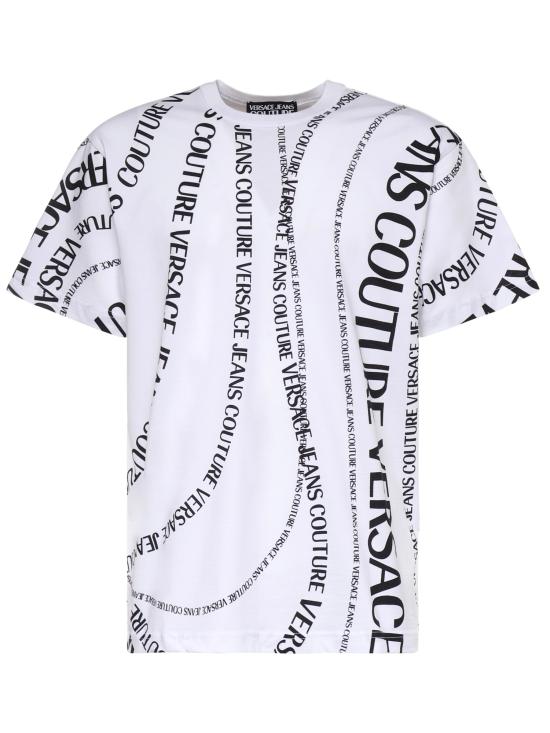 VERSACE Men T-Shirts 80GAH6R0 JS555L02 WHITE BLACK