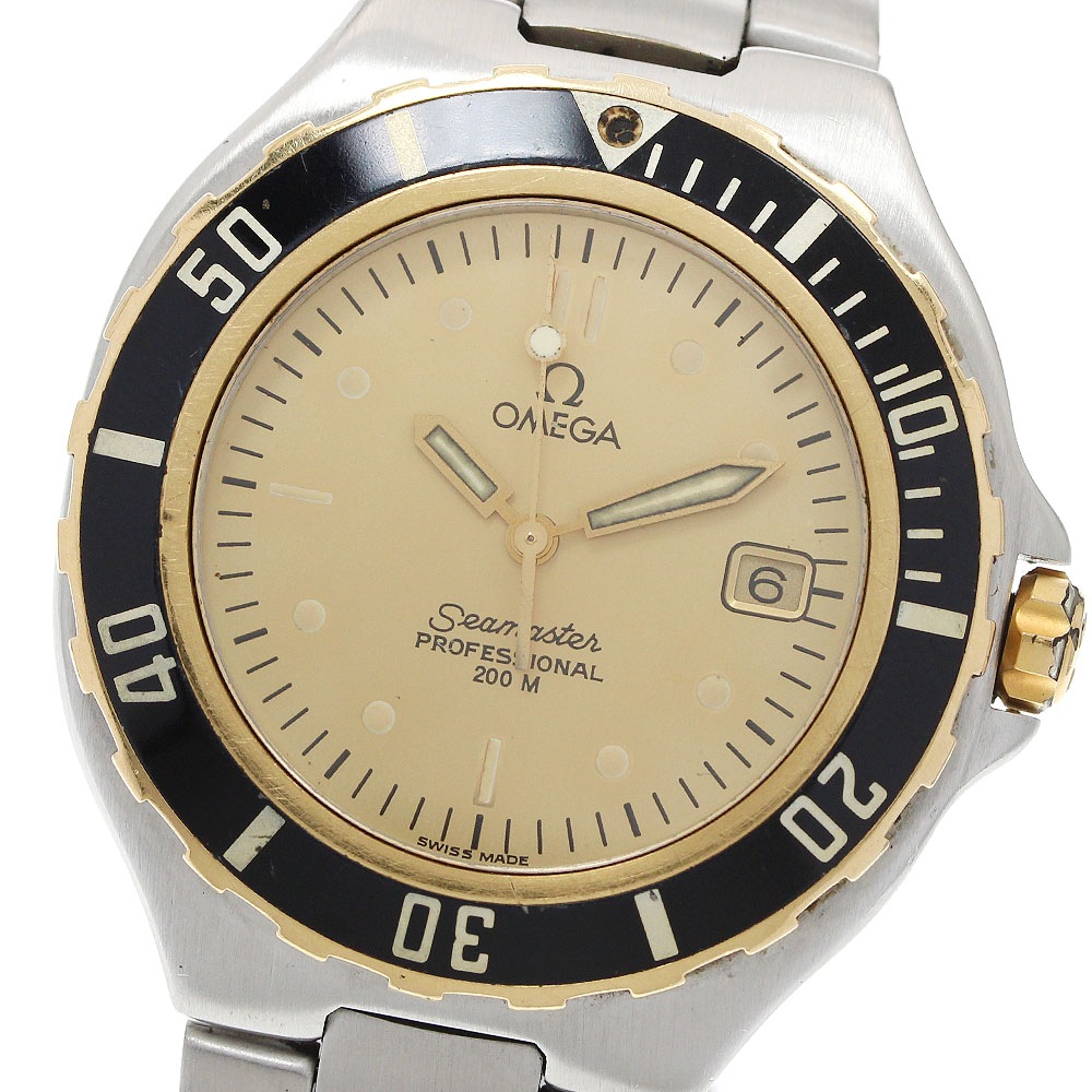ベルト訳あり オメガ OMEGA シーマスター200 デイト YGベゼル クォーツ メンズ _959600【中古】