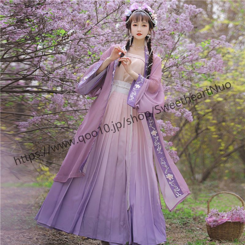 宋製裤子カーディガンウエストスカート結び目漢服女夏中国風薄手クリスマスハロウィン コスプレ スカート ロリスーツ ロリ可愛 二次元 学園祭 文化祭