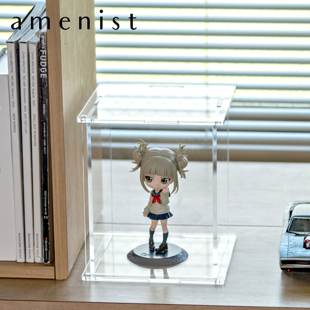 ディスプレイケース Eタイプ amenist 透明 クリア アクリル アメニスト 日本製 コレクションケース おしゃれ 紫外線カット 前面扉 仕切り付き 組立品 仕切り ディスプレイ ケース