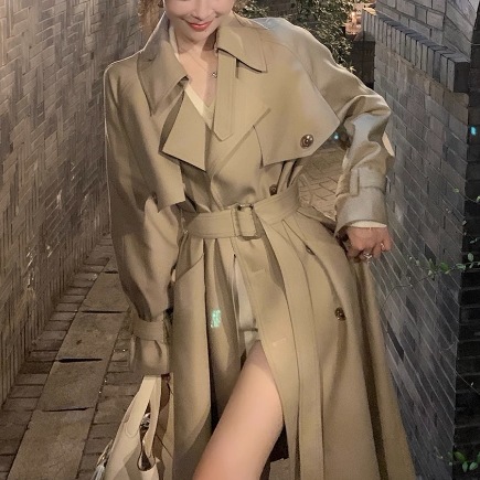 アウター コート トレンチコート ミモレ丈 袖あり 長袖 Vネック 襟付き ベルト ウエストマーク ウエストリボン ポケット 前開き 大人可愛い きれいめ 大人 上品 おしゃれ レトロ 大人女子