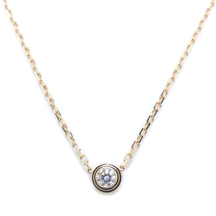 ダムール ネックレス XS ダイヤモンド ディアマンレジェ B7224516 K18PG ピンクゴールド レディース/294253【中古】