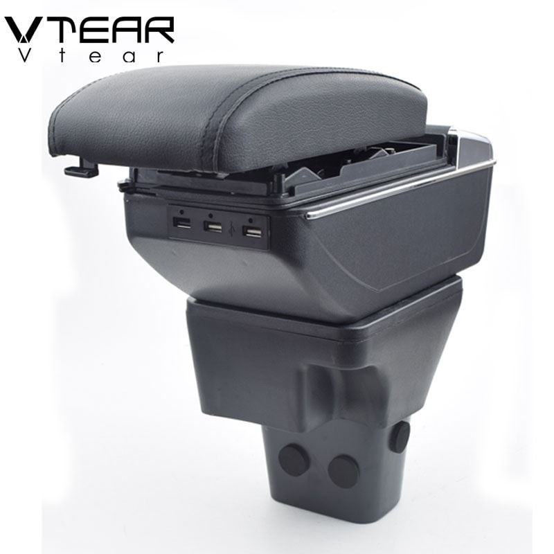 Hyundai Accent 2006-2011 アクセントアームレストボックスUSB充電用高層二層中央ストアコンテンツカップホルダー灰皿アクセサリー