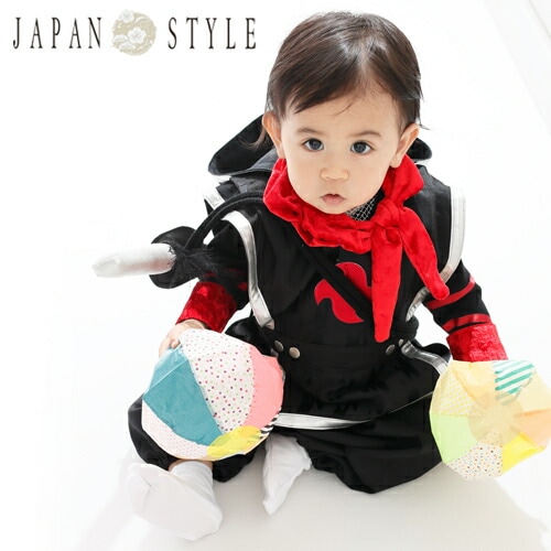 レンタルJAPAN STYLE 1歳 男の子 忍者 衣装 赤ちゃん ベビー 一歳 着物 衣装 和服 初節句 ハーフバースデー 誕生日 正月 端午の節句 こどもの日 百日祝い お食い初め