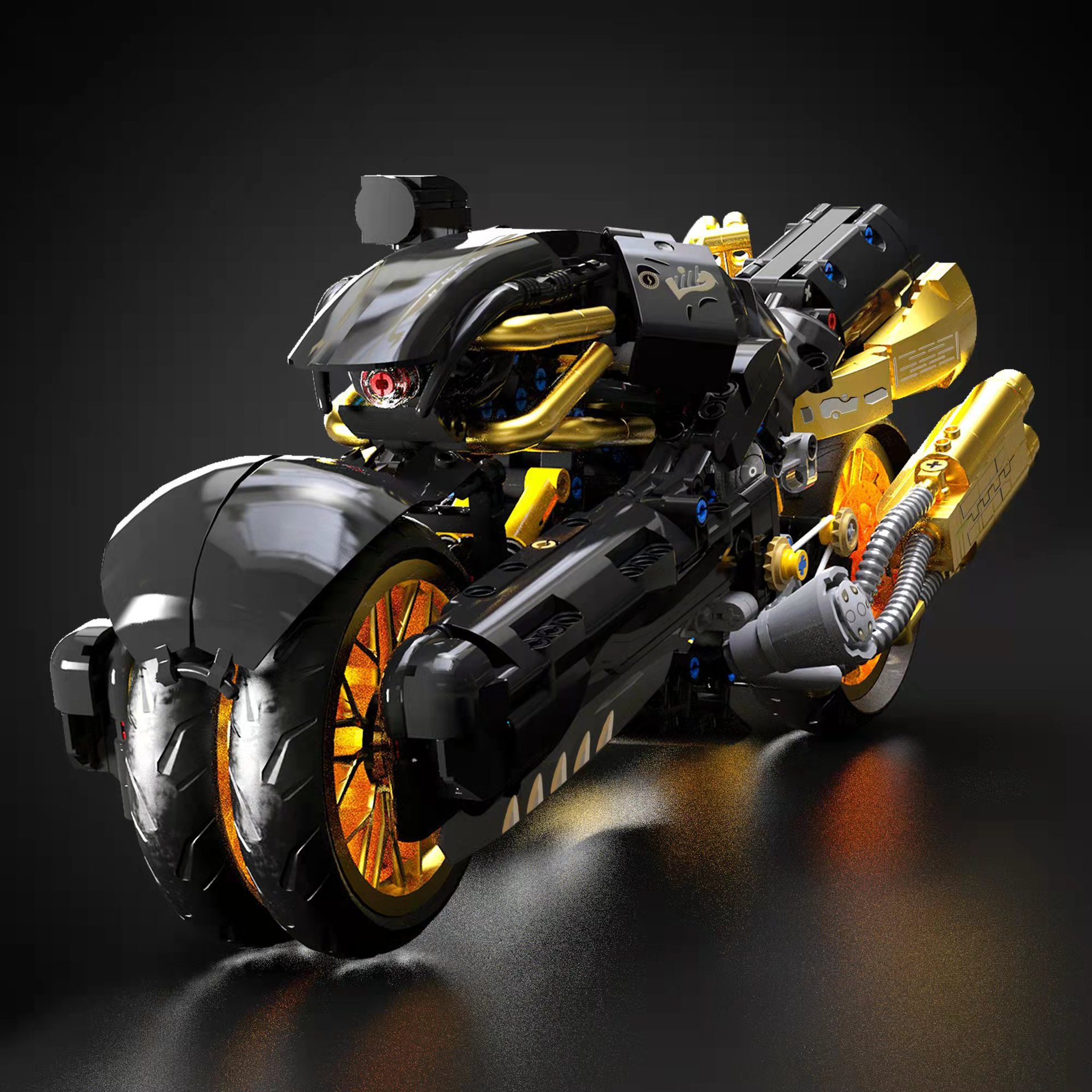 ライトなしボックス型ファイナルファンタジーバイクモデルテクノロジーパーツ大人向け高難度組み立てブロック玩具装飾品