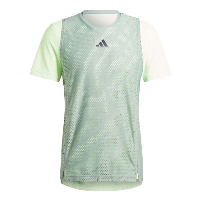 日本サイズ アディダス(adidas) 2023 FW メンズ テニス プロ レイヤリング 半袖Tシャツ 全豪オープン IKL80-IL7381 シルバーグリーン(23y12mテニス)