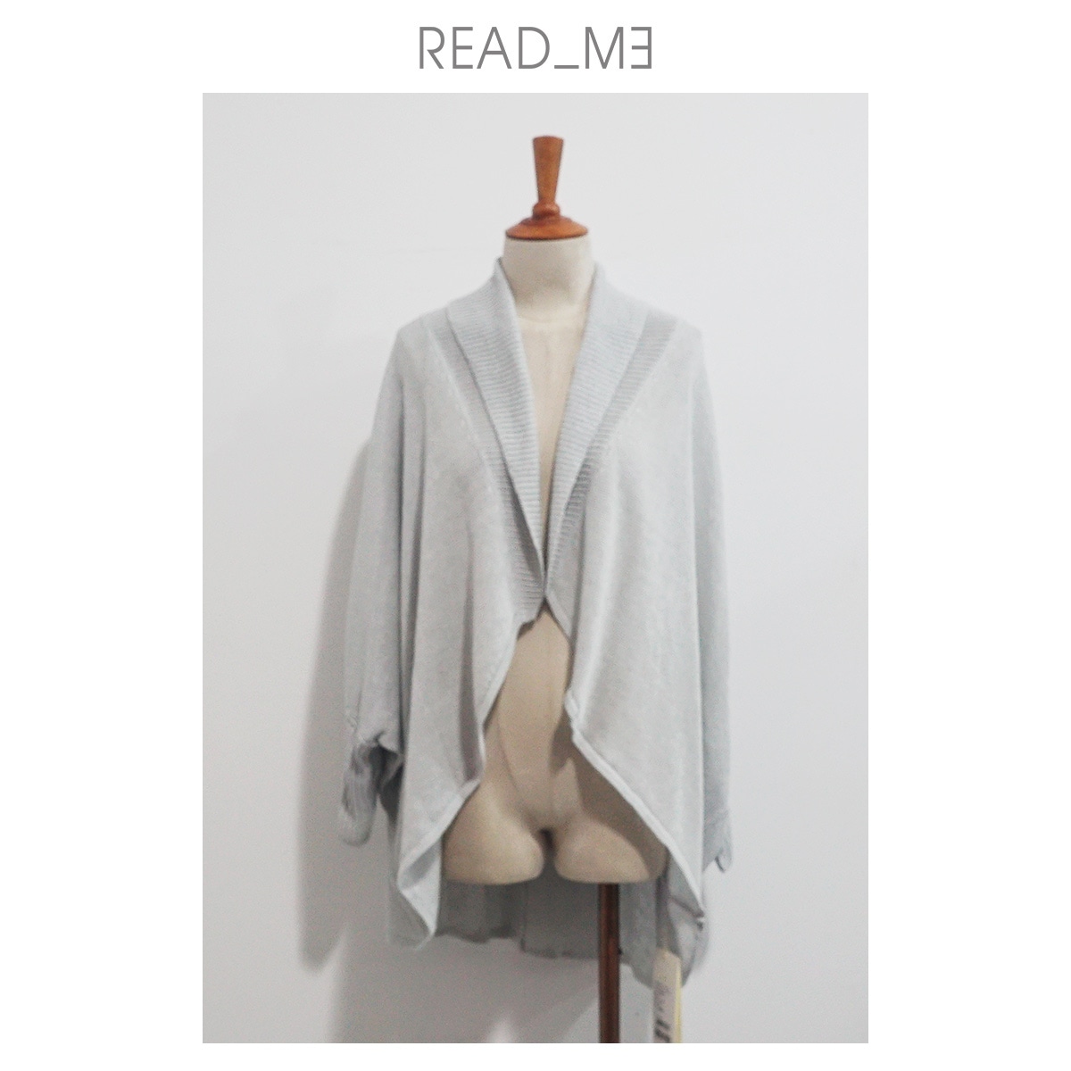 READ_ME 麻シルク混 アートカラーカーディガン T20213345 ～光を纏うシルバーグレー～