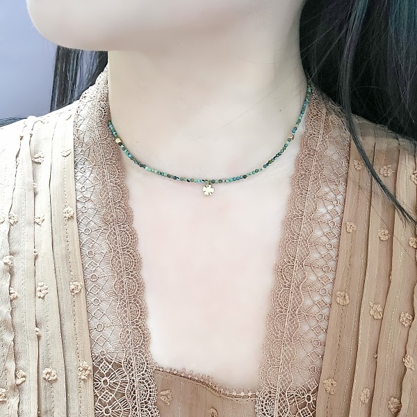 2mmターコイズ原石ネックレス